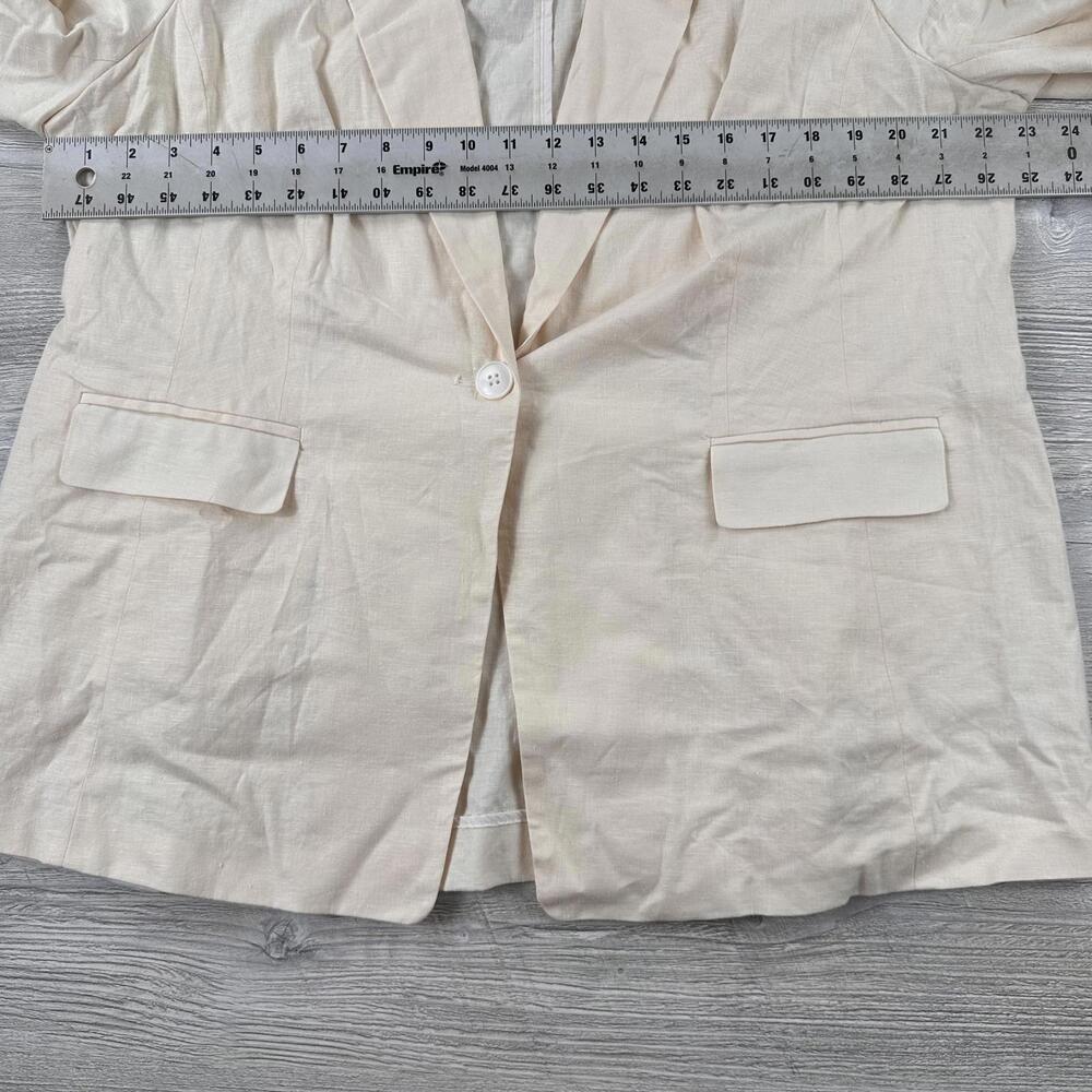 Lane Bryant Summer Blazer Womens 16 Peach Cream Colored Linen Rayon Blend NWT - Picture 3 of 6